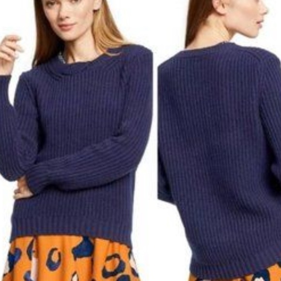 PHILLIP Lim x Target rhinestone ribbed navy sweater size S - Picture 3 of 7